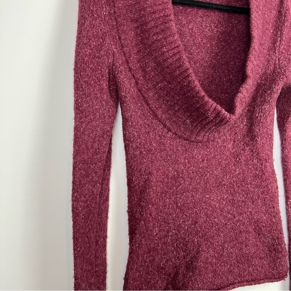 BCBGMAXAZRIA Womens Pullover Sweater Red Heathered Ribbed Acrylic Blend M - Picture 3 of 8